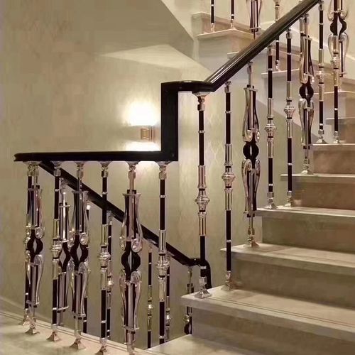 定制欧式别墅室内铝合金楼梯扶手铜铝艺护栏轻奢风格栏杆简约现.