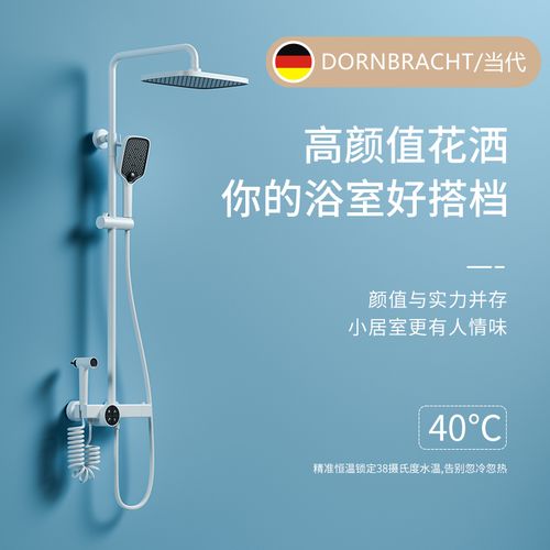 德国当代dornbracht淋浴花洒套装家用白色浴室恒温黑色增压沐浴器