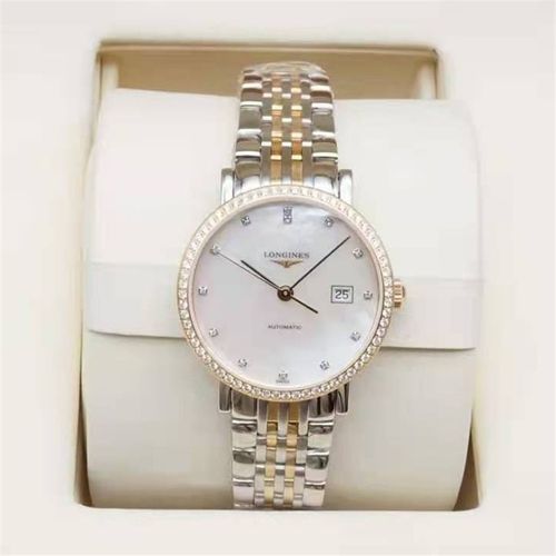 浪琴女表 longines 女士自动机械腕表 瑞士名表 日历钢带 商务手表