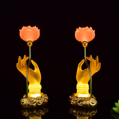有佛手的供灯观音菩萨莲花灯佛供灯佛手莲花灯拈花