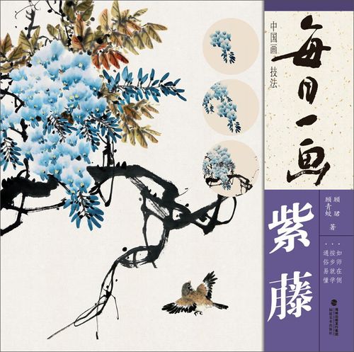 每日一画 紫藤 中国画技法国画入门基础教程书写意水墨画花鸟册页