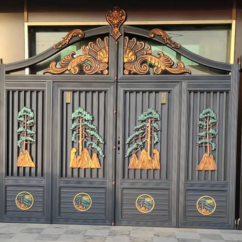 新款不锈钢庭院围栏护栏别墅家用自建房定制对开庭院门烤漆户外门