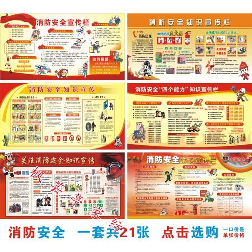 卡贝伯爵  消防安全宣传栏挂图展板四个能力建设知识标语生产月海报