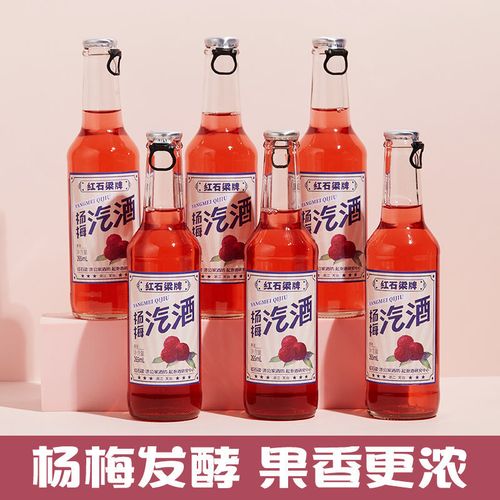 济公家酒坊 红石梁牌杨梅汽酒265ml*6瓶/12瓶箱装3度果味气泡酒