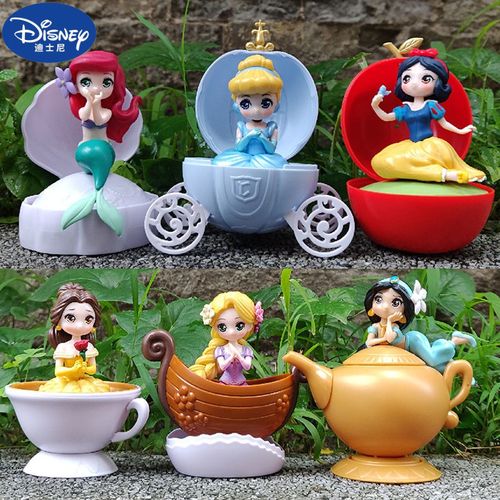 迪士尼disney卡通公主蛋玩具盲盒盲蛋白雪公主美人鱼玩偶摆件奇趣蛋盲
