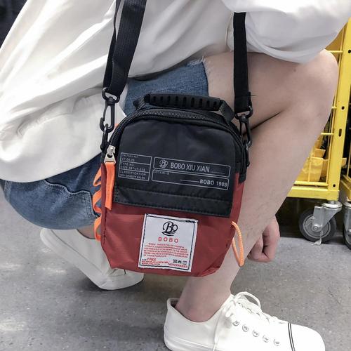 潮流单肩包男潮牌斜挎包蹦迪包学生跨包运动背包男生小包包手机包