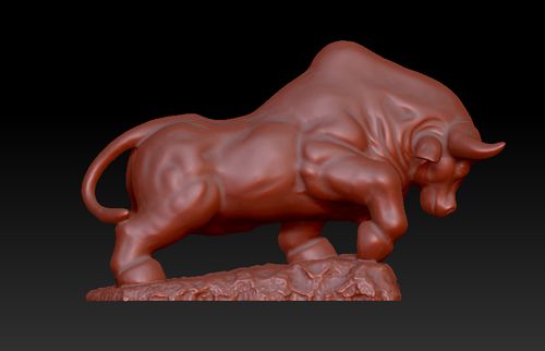牛 三维立体图 圆雕图 模型 3d stl 精雕 木雕 雕刻图