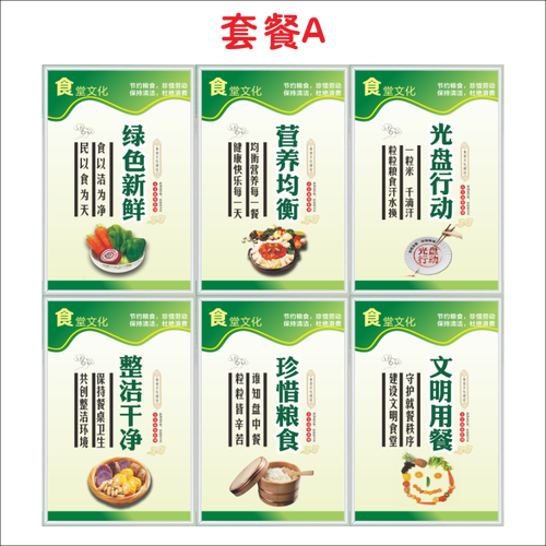 标语墙贴挂图厨房标识牌定制幼儿园食堂挂画全套餐厅光盘行动宣传海报