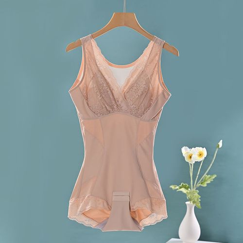 连体塑身衣收腹塑腰夏季薄款带胸垫收肚子美背超薄美体内衣