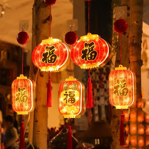 2022春节福字装饰灯新年家用室内灯过年场景布置节庆灯笼氛围挂灯