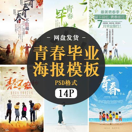 青春不散场毕业季结业回忆纪念竖版海报模板 psd分层素材