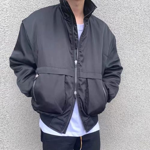 fog fear of god第六季纯色拉链高领飞行员夹克7th高街棉服外套男