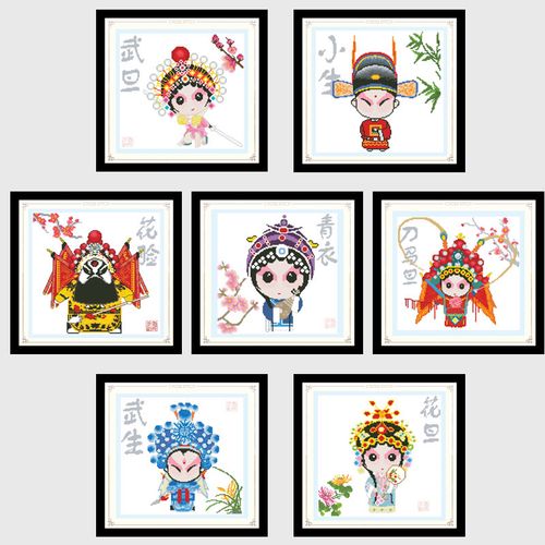 2021新款十字绣京剧花旦脸谱人物比较简单好绣线绣古风中国风系列