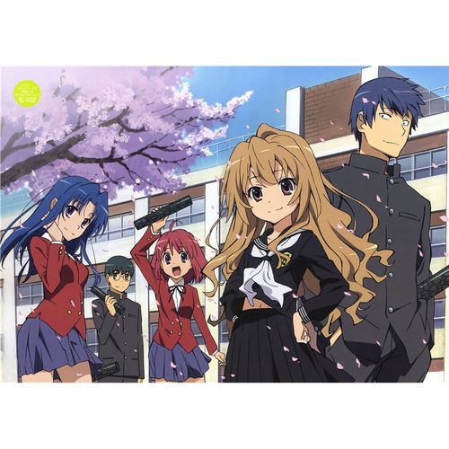 狼天影  龙与虎海报墙贴画掌中老虎逢坂大河栉枝实乃梨动漫学生宿舍