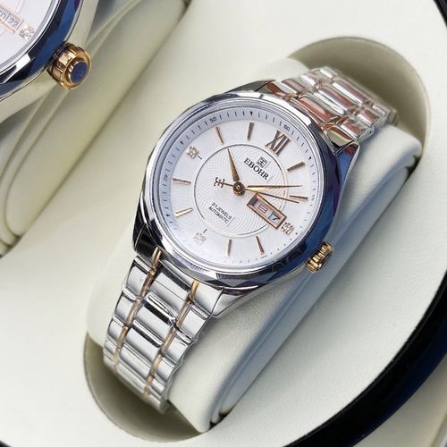 依波表(ebohr)手表情侣对表双日历全自动机械表钢带防水镶钻商务时尚