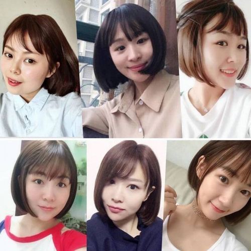 假发女短发bobo头直发网红圆脸假v发套波波头蓬松韩国