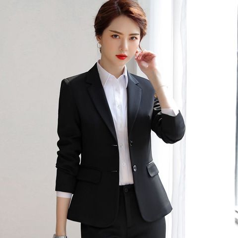 时尚气质正装工作服套装女职业装面试秋冬西服修身大学生西装外套
