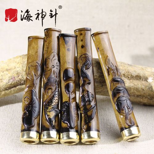 正品南澳海柳烟嘴过滤雕刻血柳活柳半露头赤金柳