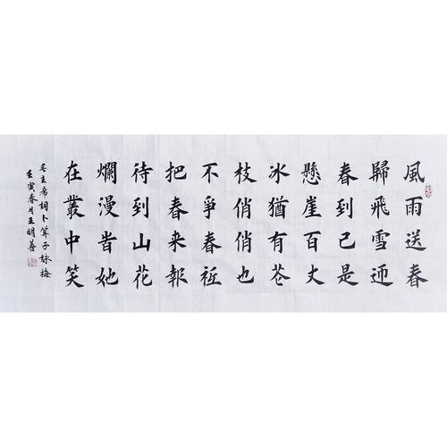 卜算子咏梅书法作品手写楷书真迹田楷风雨送春归飞雪迎春到书法