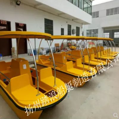 新款脚踏船 4人脚踏船 水上游乐船 公园游船 玻璃钢加厚脚踏船