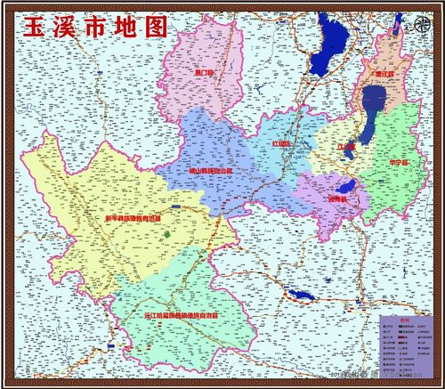2019年云南玉溪市百度版地图红塔江川通海华宁澄江易门新平元江县
