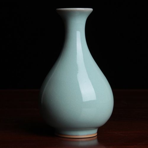 简匠 汝州原矿大师汝窑天青玉壶春瓶醒目浴心天青色 高13cm 原产地