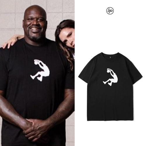 奥尼尔logo标志t恤球星联名款复古篮球运动训练短袖休闲男潮宽松