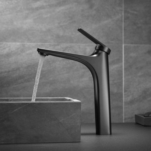 德国当代水龙头 高端面盆水龙头枪灰冷热水龙头台上台下盆水龙头 高款