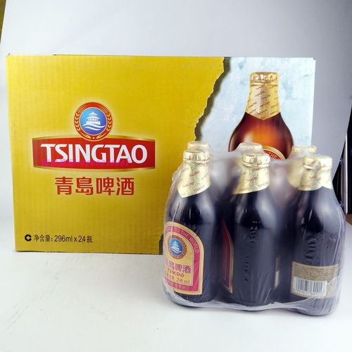 包邮青岛产青岛啤酒 小棕金啤酒296ml*24金质啤酒小金啤小瓶啤酒