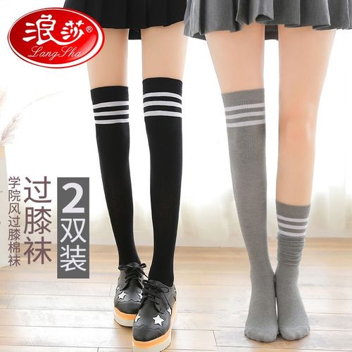 过膝袜子女春秋中筒高筒长袜ins潮网红秋冬学生日系jk长筒袜瘦腿