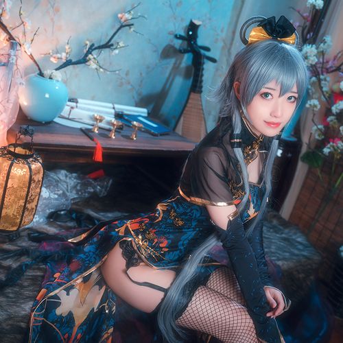 洛天cos服  洛天依cos服 金丝雀旗袍cosplay女装套装