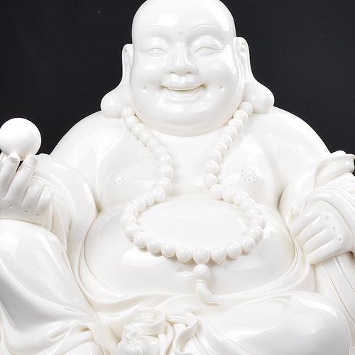 德化陶瓷弥勒佛像 喜庆招财佛像摆件笑佛礼品 白瓷器家居装饰摆设
