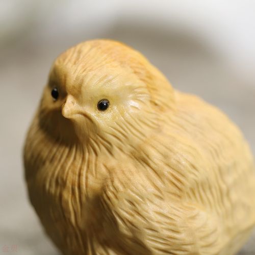 小雕匠黄杨木雕刻茶宠动物手把件 实木质茶玩可爱小鸡