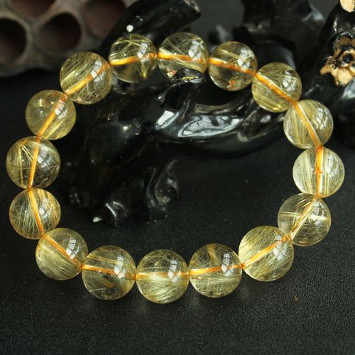 千蕊 天然金发晶手链 发丝清透闪亮 男女款钛晶手链 实物多款