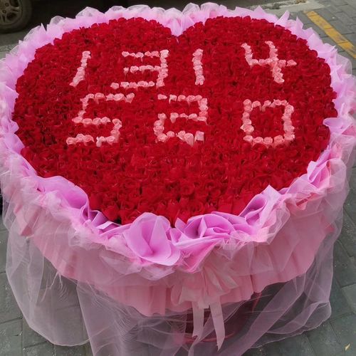 专人专车 鲜花同城配送999朵520朵红粉玫瑰求婚花束表白送女友老婆