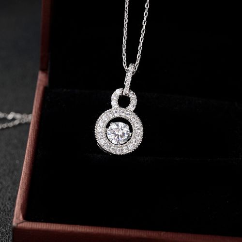 热卖促销品牌首饰精致微镶爱情锁锆石项链女生脖子链