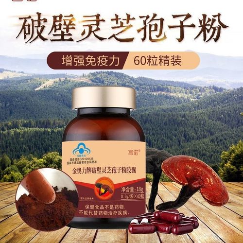 金奥力破壁灵芝孢子粉胶囊增强免疫力可搭滋补中老年人保健食品