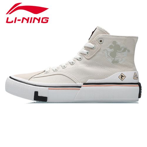 李宁帆布鞋新品日进斗金高帮板鞋米奇透气女运动休闲鞋子aecr008