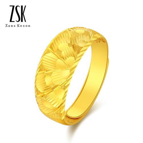 zsk珠宝雀之翎黄金戒指女戒孔雀999足金戒指气质轻奢开口指环婚戒