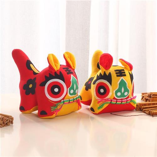 山东手工布老虎纯手工y制作布艺老虎传统手工布老虎