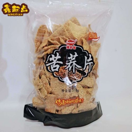 博舒客苦荞片牛肉味荞麦锅巴油炸膨化食品香酥脆粗粮小零食 1袋