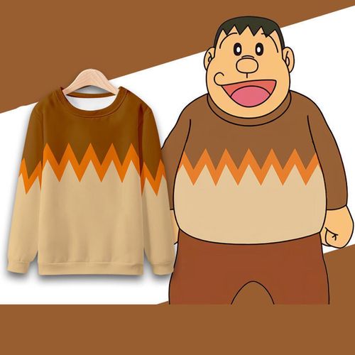 胖虎哆啦a梦联名同款长袖t恤男动漫衣服周边卡通叮当猫外套上衣潮