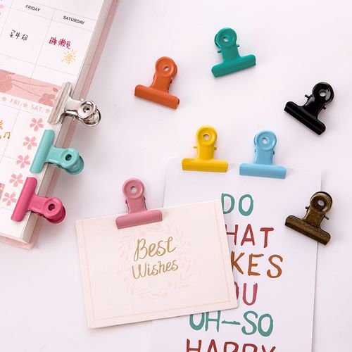 【网红款】学生用多功能彩色长尾夹小清新创意燕尾夹老式小铁夹子票夹