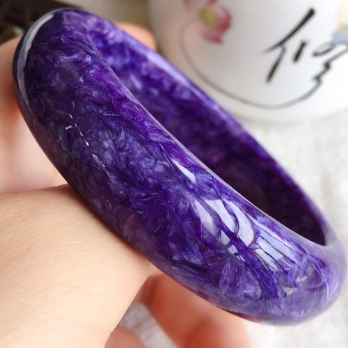 精品紫龙晶手镯纯玉化水头足纯自然光实拍收藏级宽手镯母亲节礼