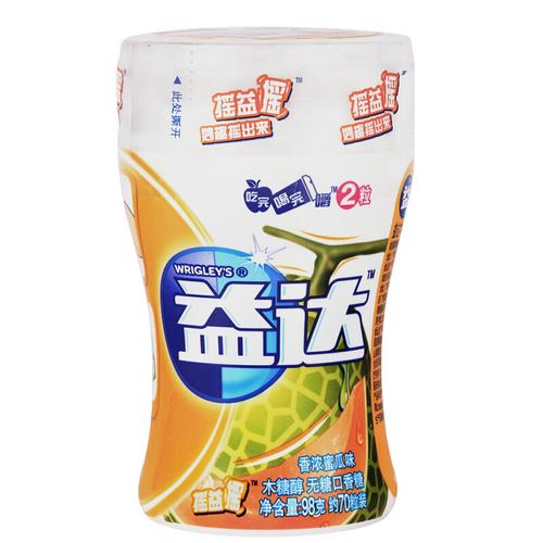 益达无糖口香糖香浓蜜瓜约70粒98g 新旧包装随机发