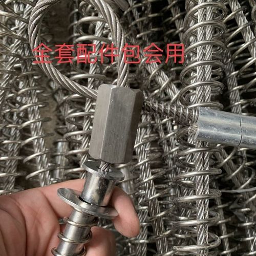 304不锈钢弹簧钢丝弹簧三节双绳弹簧钢丝套单向锁弹簧野外全套