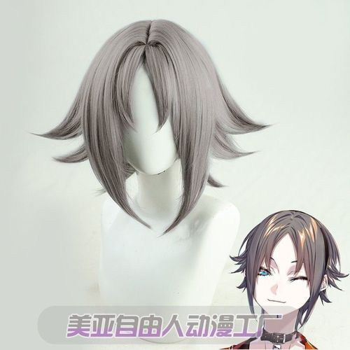 【自由人】 vtuber虚拟偶像彩虹社mysta新成员cos假发仿真头皮