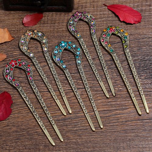 古典简约旗袍u型发簪日常百搭复古发钗盘发簪子古风汉服发饰品女