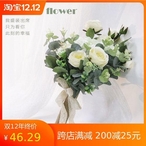 创意花束复古求婚手捧花新娘结婚森系浪漫花球北欧中式女生.