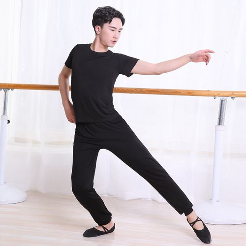 男士形体舞蹈服艺校学生练功服成人舞蹈表演服拉丁舞健美操服套装
